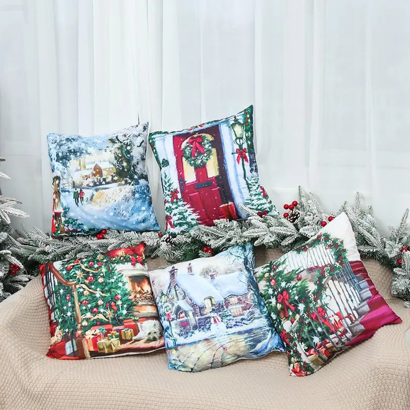 Capa de almofada de natal decorações de natal para casa 2025 feliz natal ornamento fronha natal navidad ano novo 2026 presentes