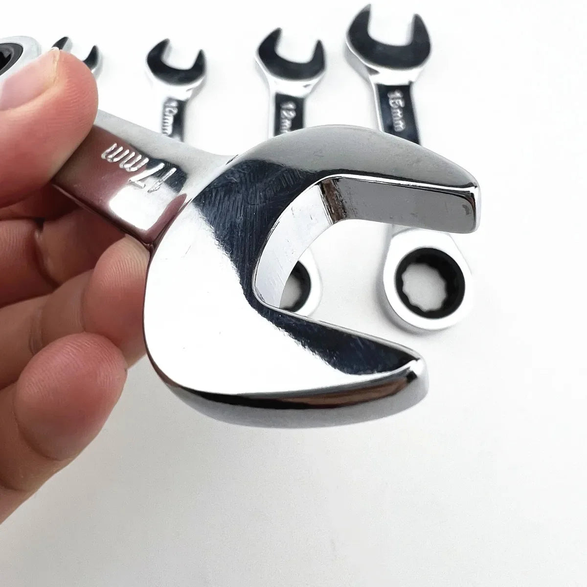 Mini chave de catraca de alça curta com cabeça móvel, chave de extremidade aberta rápida de dupla finalidade, ferramenta de hardware, chave de economia de trabalho