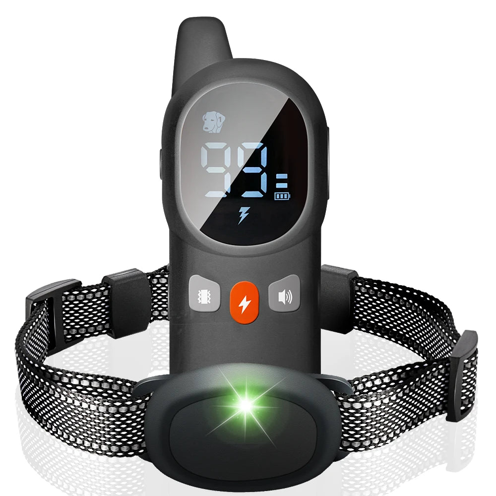 Coleira eletrônica para treinamento de cachorro, recarregável, LCD, choque remoto, animal de estimação, filhote de cachorro, treinador à prova d'água