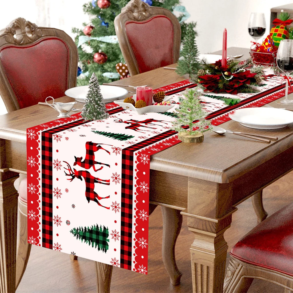 Natal papai noel corredor de mesa navidad natal noel árvore boneco de neve bandeira de mesa feliz natal decoração para casa 2025 ano novo 2026
