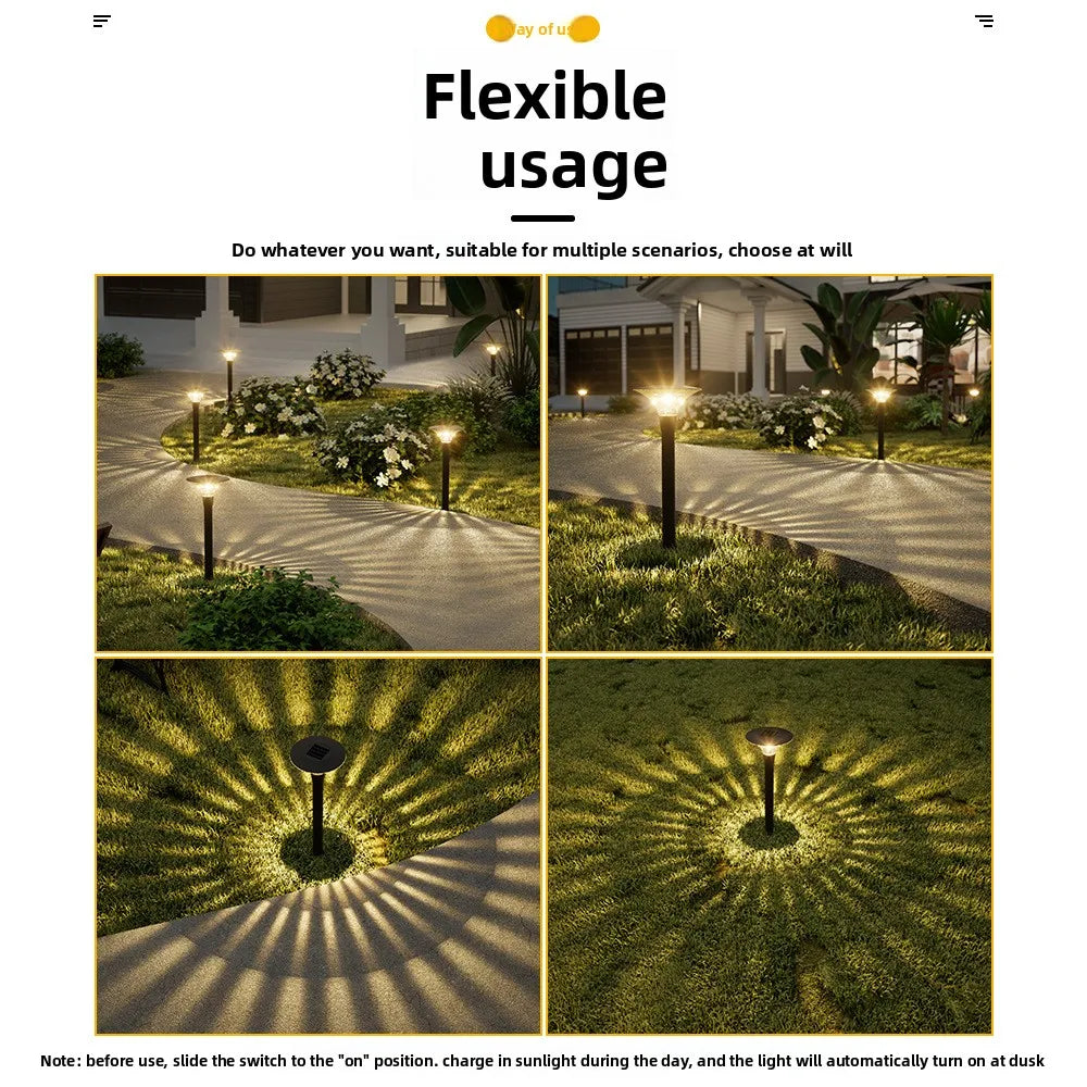 Luz Solar para Jardim, Iluminação Paisagística, Lâmpada Decorativa à Prova d'Água para Caminhos e Quintais