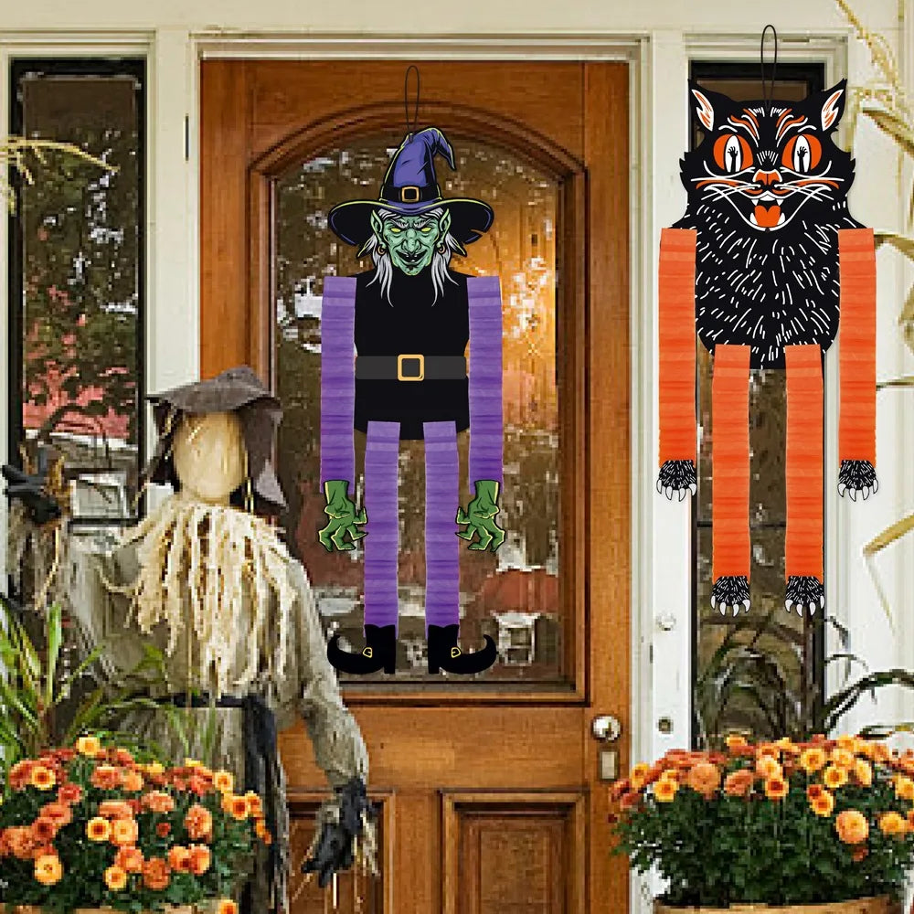 Decorações de Halloween para Pendurar: Abóboras, Bruxas, Gatos, Vampiros – Enfeites para Festas de Doçura ou Travessura, Decorações Internas e Externas para Jardim, Portas e Paredes