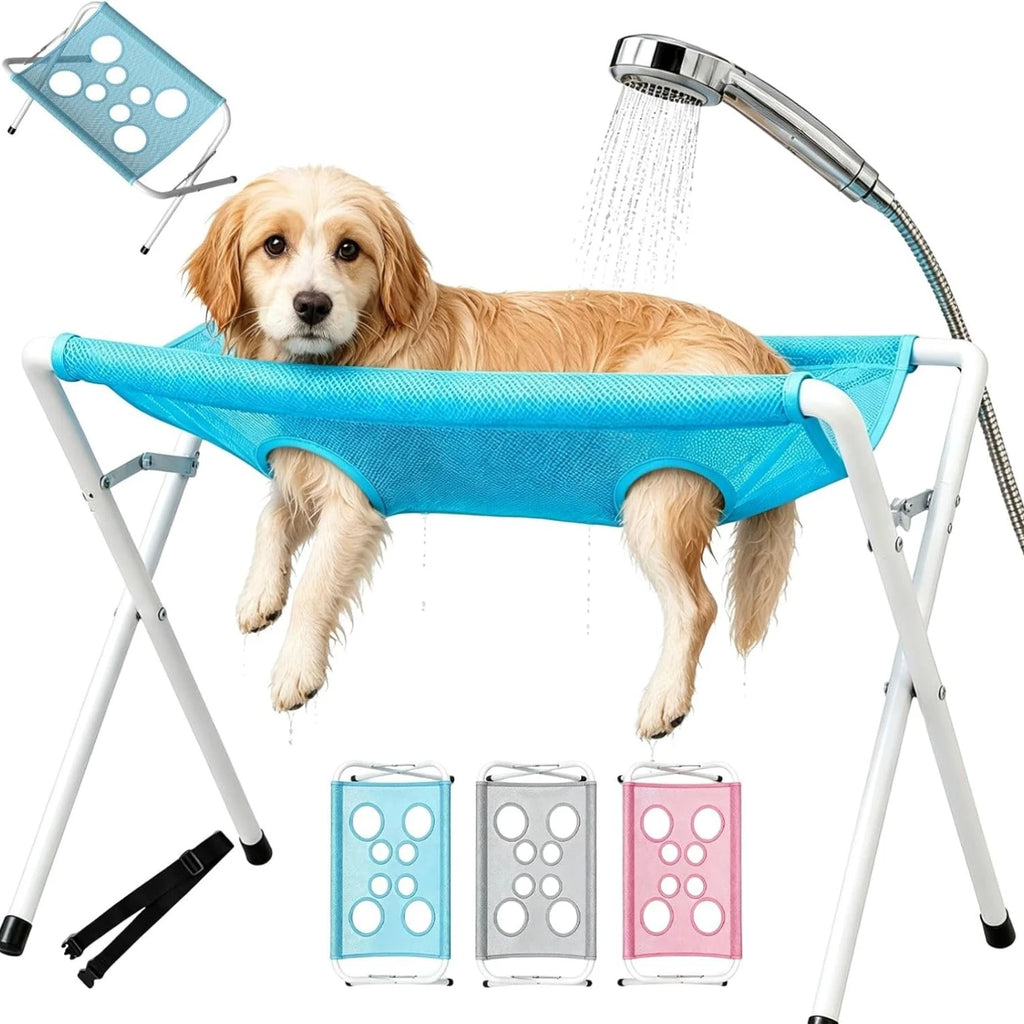 Rede de Banho Dobrável para Cães e Gatos, Suporte de Malha para Higiene, Banho e Corte de Unhas