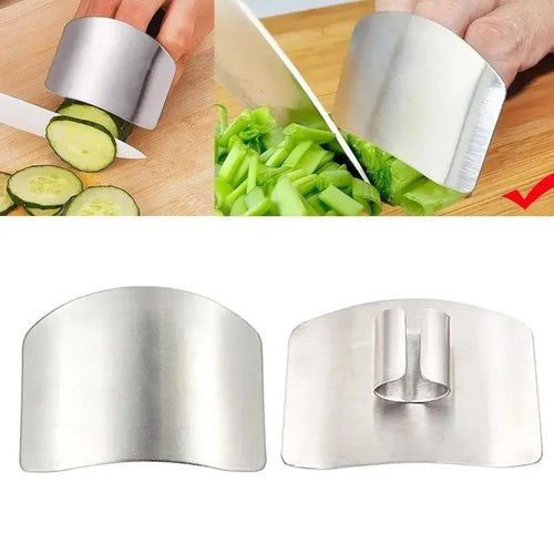 1 pçs ferramenta de cozinha de aço inoxidável mão dedo protetor faca corte fatia guarda segura