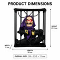Decoração de Festa de Halloween, Ornamento de Gaiola de Bruxa, Decoração Animada com Olhos Iluminados por Sensor de Movimento, Fantasma Pendurado para Casa Assombrada