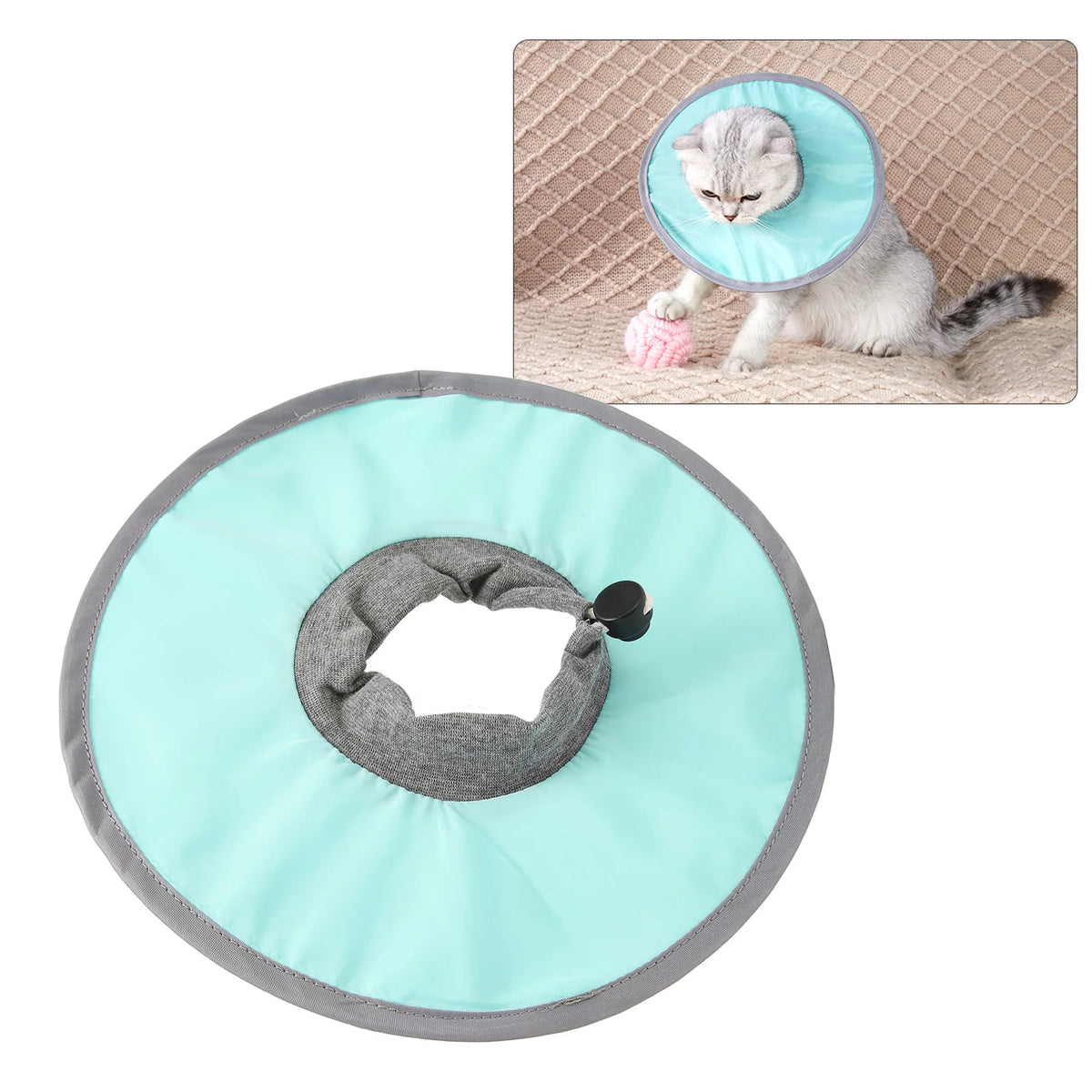 Colar recuperação ajustável para pós-cirurgia, Coleira protetora Elizabeth Cat, Impermeável, Evitar lamber, Pet Elizabeth