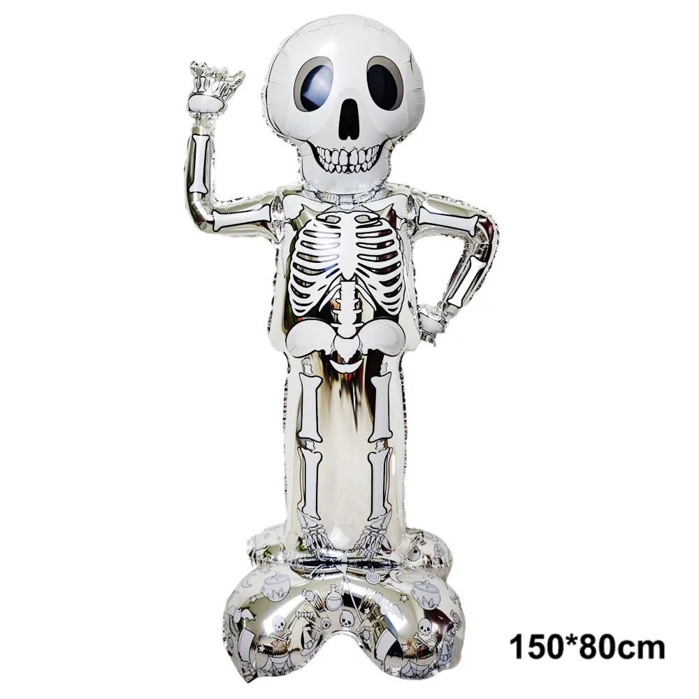 Balão Inflável de Folha de Alumínio para Decoração de Festa de Halloween: Fantasma, Abóbora, Crânio, Casa Assombrada, Lápide e Esqueleto - Kasa & Pet