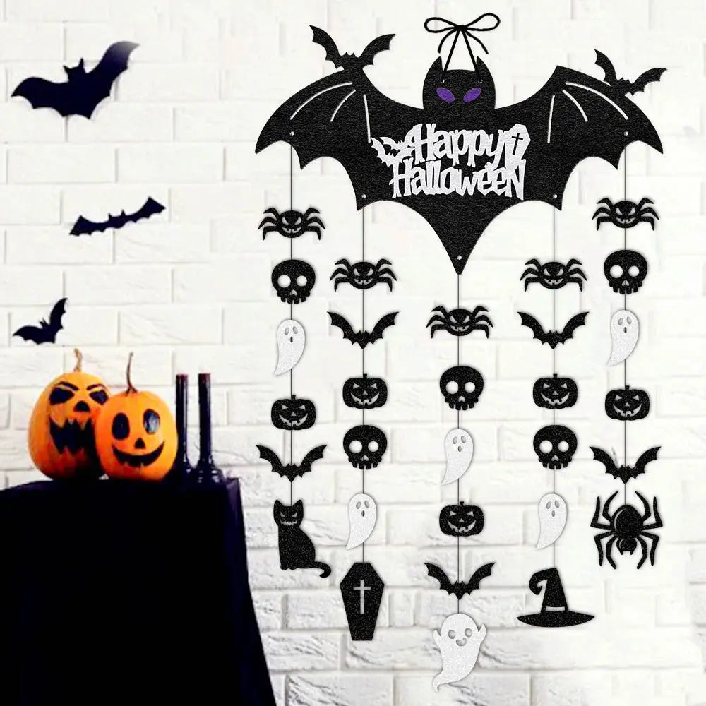 Halloween pendurado sinal festa decoração assustador bat porta cabide ornamentos fantasma festival casa decoração