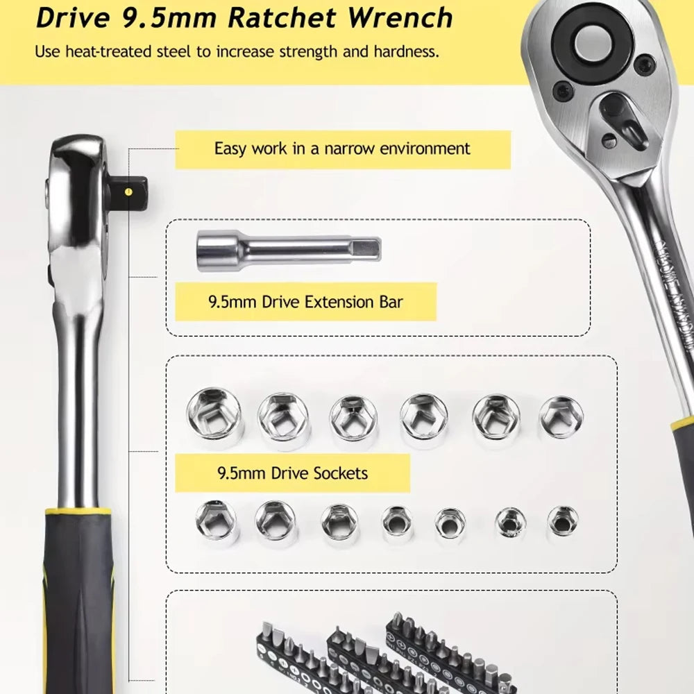108 Pçs/set Kit de Ferramentas de Acmount Kit de Ferramentas Domésticas DIY Conjuntos de Ferramentas Domésticas para Reparação e Manutenção Doméstica