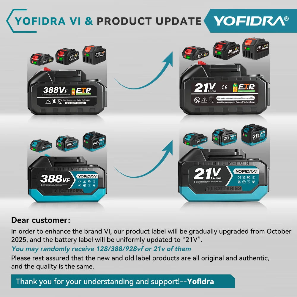 Yofidar com chave de impacto elétrica sem escova, 1200n.m, 5 engrenagens, 1/2 '', chave de fenda, ferramenta elétrica de reparo de carro para makita, pino de bateria de 18v