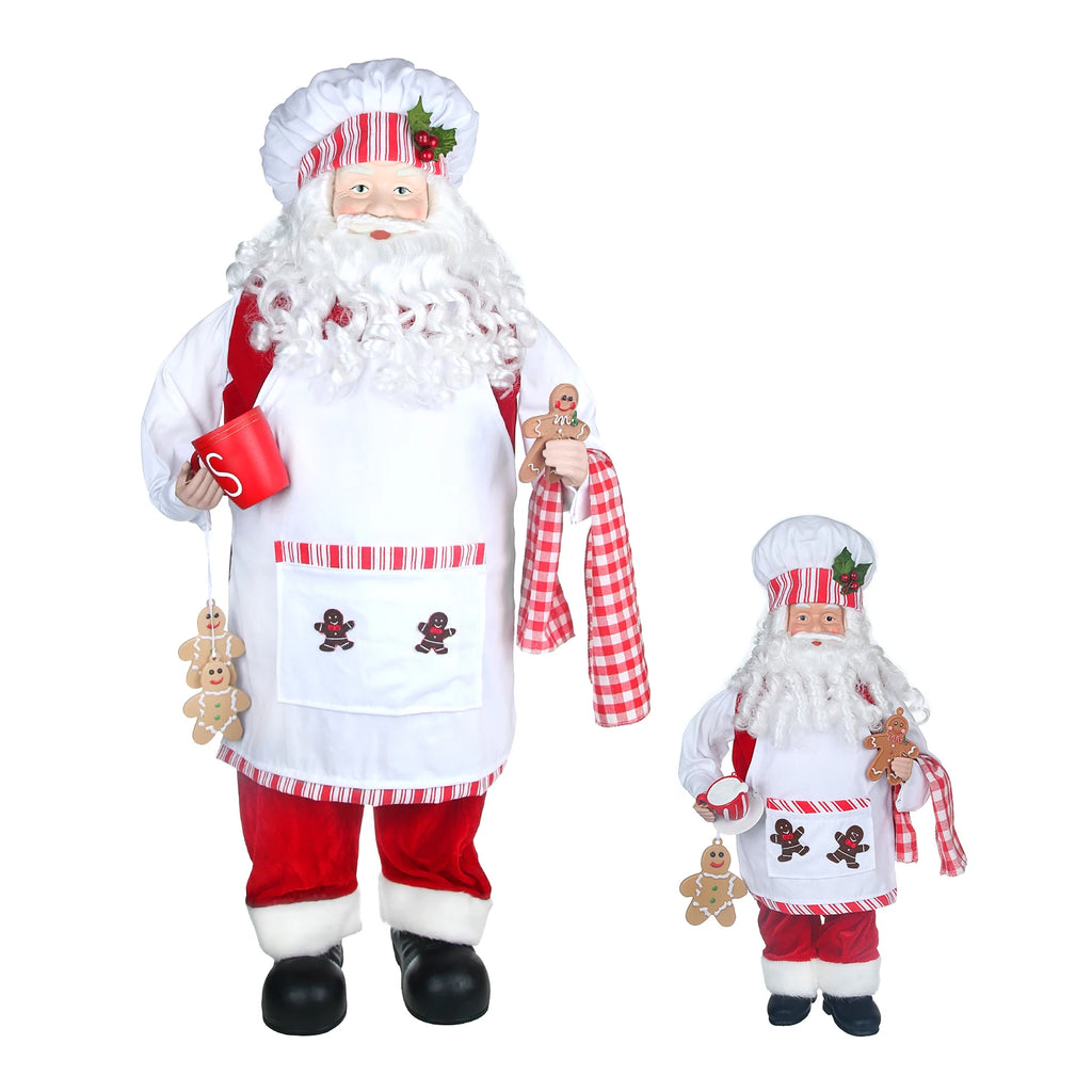 Decoração de Natal Chef de Cozinha em Pé Papai Noel Natal Gingerbread Chef Papai Noel Estatueta