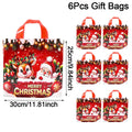 6 Sacolas de Presente de Natal com Tema Papai Noel e Rena, Sacolas de Embalagem para Presentes de Ano Novo 2026, Decoração Natalina para Casa
