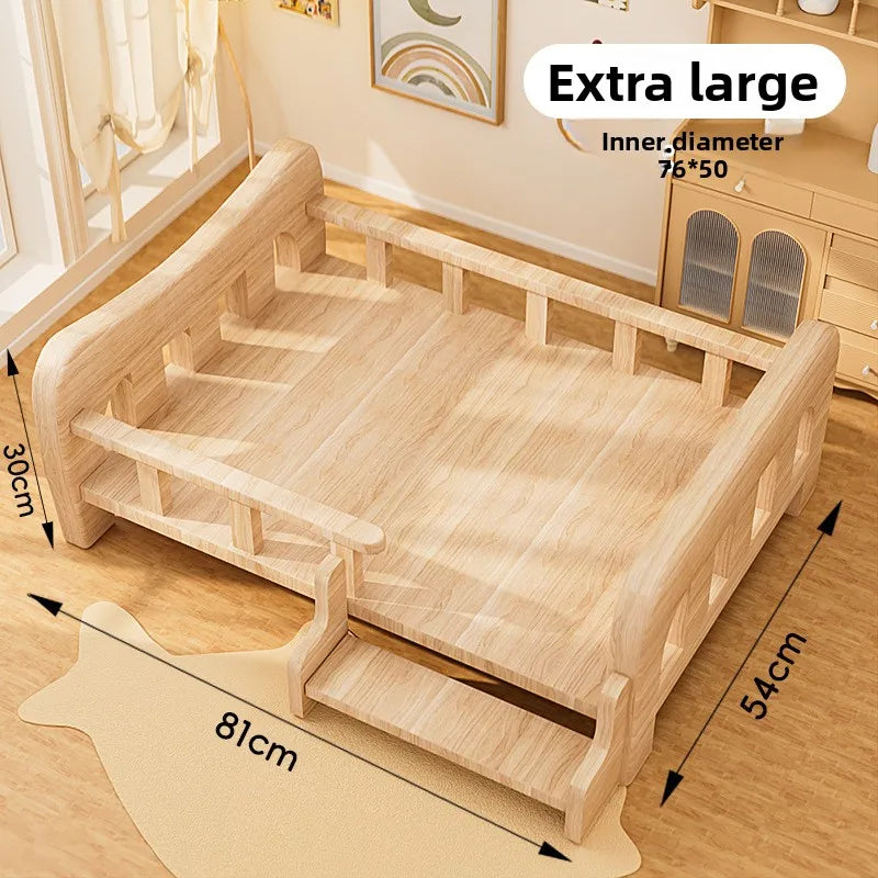 Cama para animais de estimação, cama para cães de madeira maciça, cama para gatos para todas as estações, sofá para dormir para animais de estimação, cama para gatos e cama para cães, prateleira para gatos, condomí