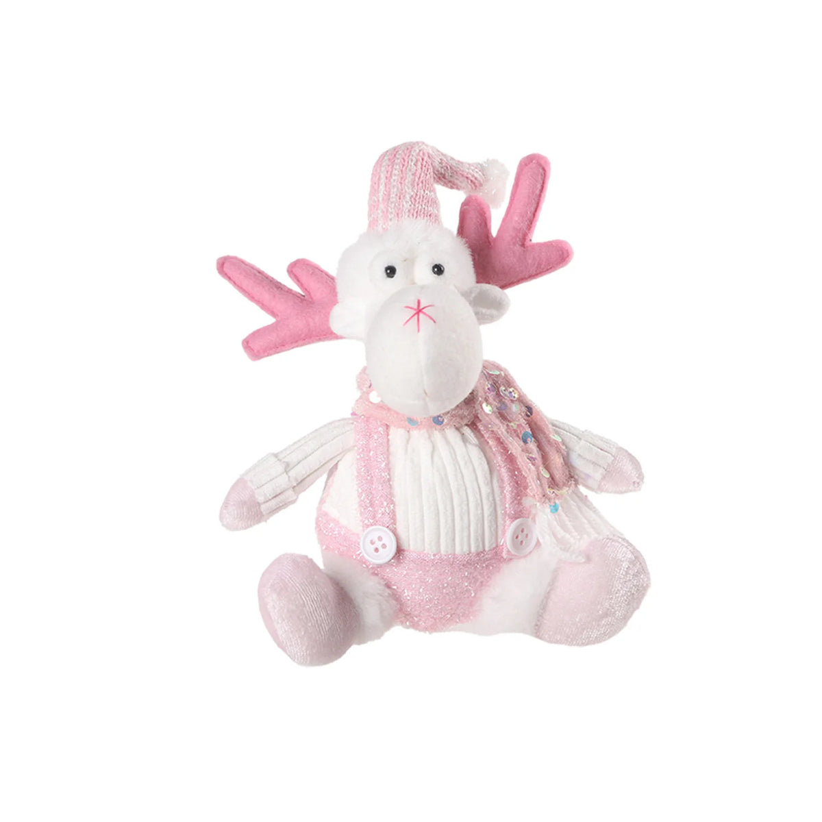 Decorações de Natal – Pingente de boneca de desenho animado com lantejoulas sentadas, rena rosa, boneco de neve e papai noel, adereços de cena de festa de Natal