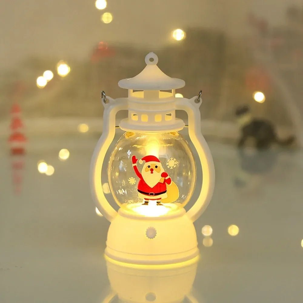 Lanterna de Natal com Luzes LED, Decoração Portátil do Papai Noel, Lâmpada a Óleo, Ornamentos de Mesa, Luz de Cavalo Brilhante, Presentes de Natal