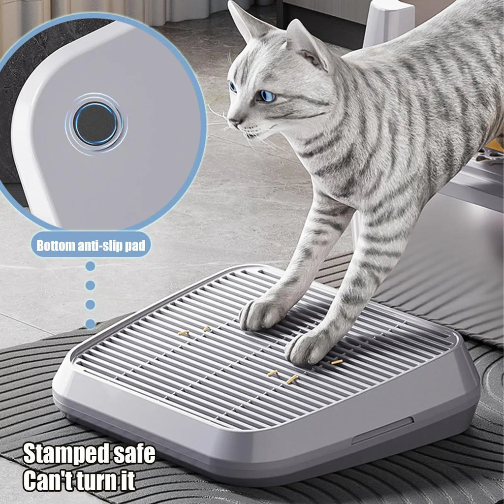 Tapete Coletor de Areia para Gatos, Rampa Elevada de Dupla Camada com Função de Filtro, Antiderrapante, Fácil de Limpar