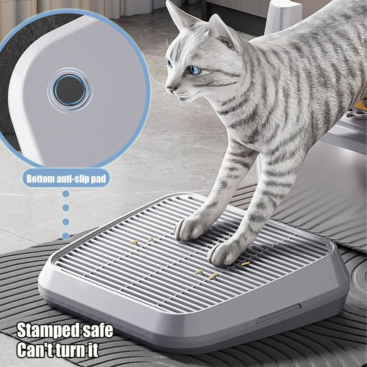 Tapete Coletor de Areia para Gatos, Rampa Elevada de Dupla Camada com Função de Filtro, Antiderrapante, Fácil de Limpar