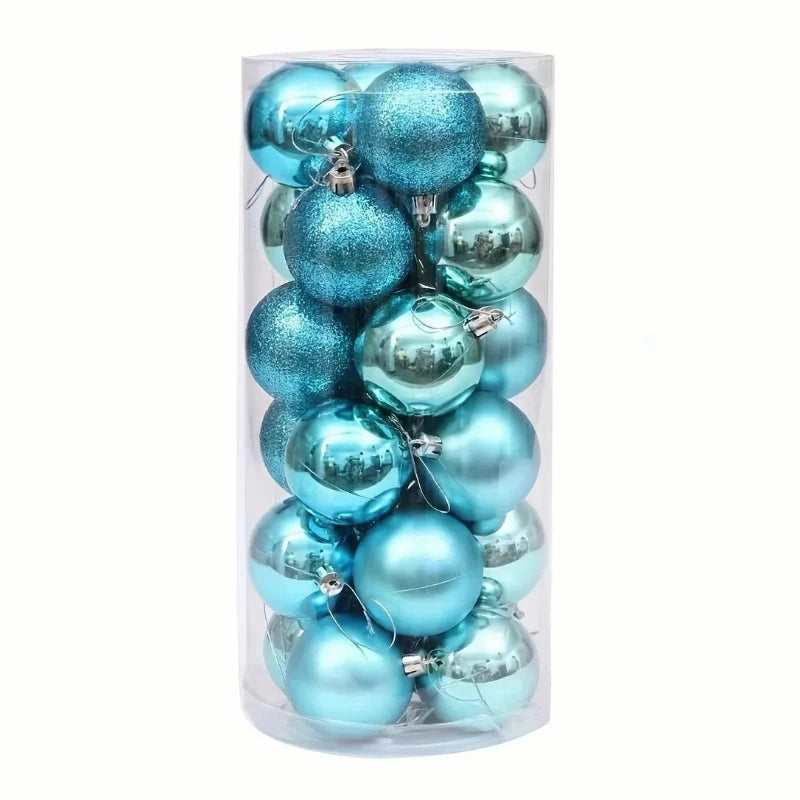 24 Bolas de Natal para Decoração de Árvore de Natal, Enfeites para Decoração de Casa, Halloween, Ano Novo, Acessórios de Bolas Pendentes de Natal