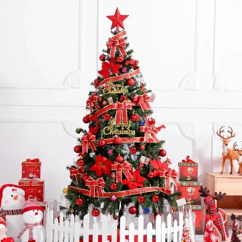 Árvore de natal em pvc criptografada, abeto artificial, árvore decorativa, interior e exterior, atmosfera de natal, peças de decoração, 0.9m ~ 3m