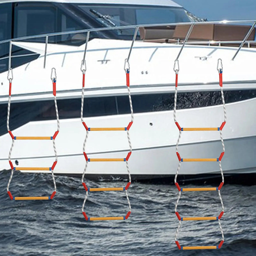 Escada corda para barco, escada de escalada ao ar livre, dobrável e dobrável, para caiaque e pesca