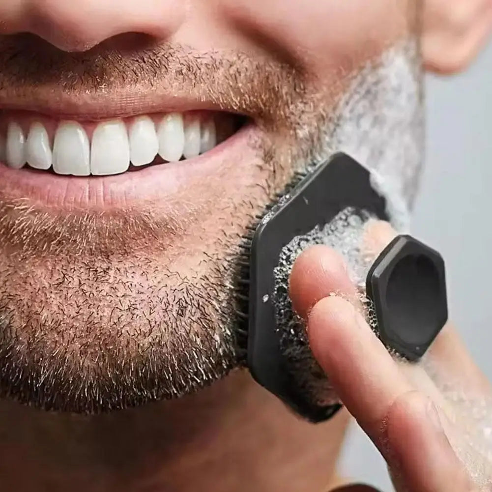 Portable Hexagonal Silicone Facial Cleansing Brush, Soft Exfoliating Face Scrubber for Deep Pore Cleaning