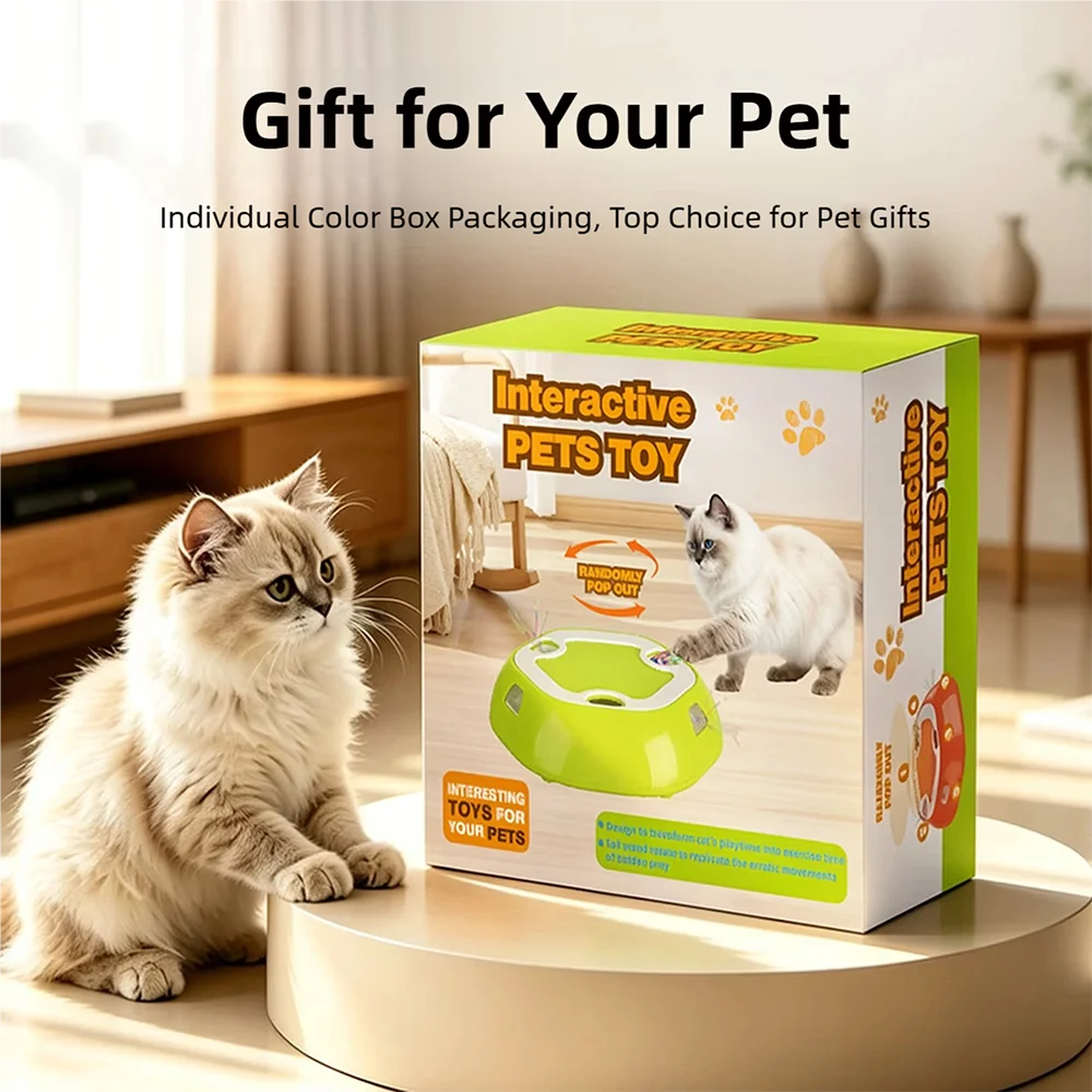 Brinquedo Elétrico Retrátil para Gatos: Placa de Exercício com Múltiplos Buracos para Aliviar o Tédio e Estimular a Energia (Estilo Whack-a-Mole)