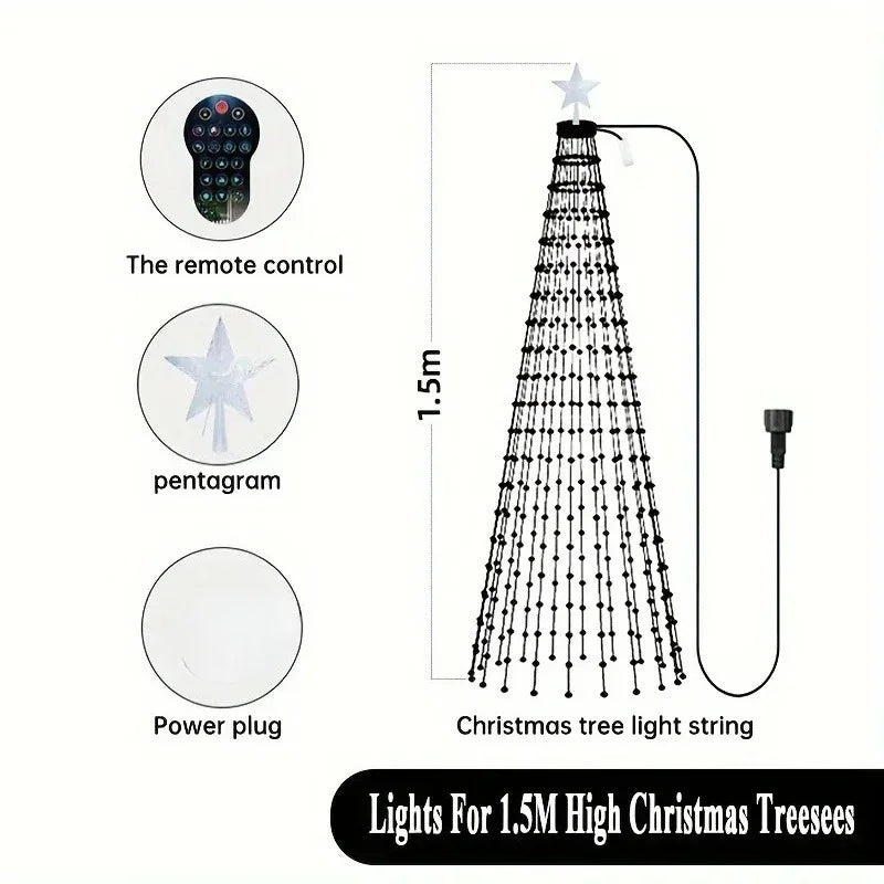 Luzes de Natal de 7,87 pés com 400 LEDs, Luzes de Cordão LED RGB Inteligentes IP68 para Decoração de Feriados em Árvores Internas e Externas com Controle por Aplicativo