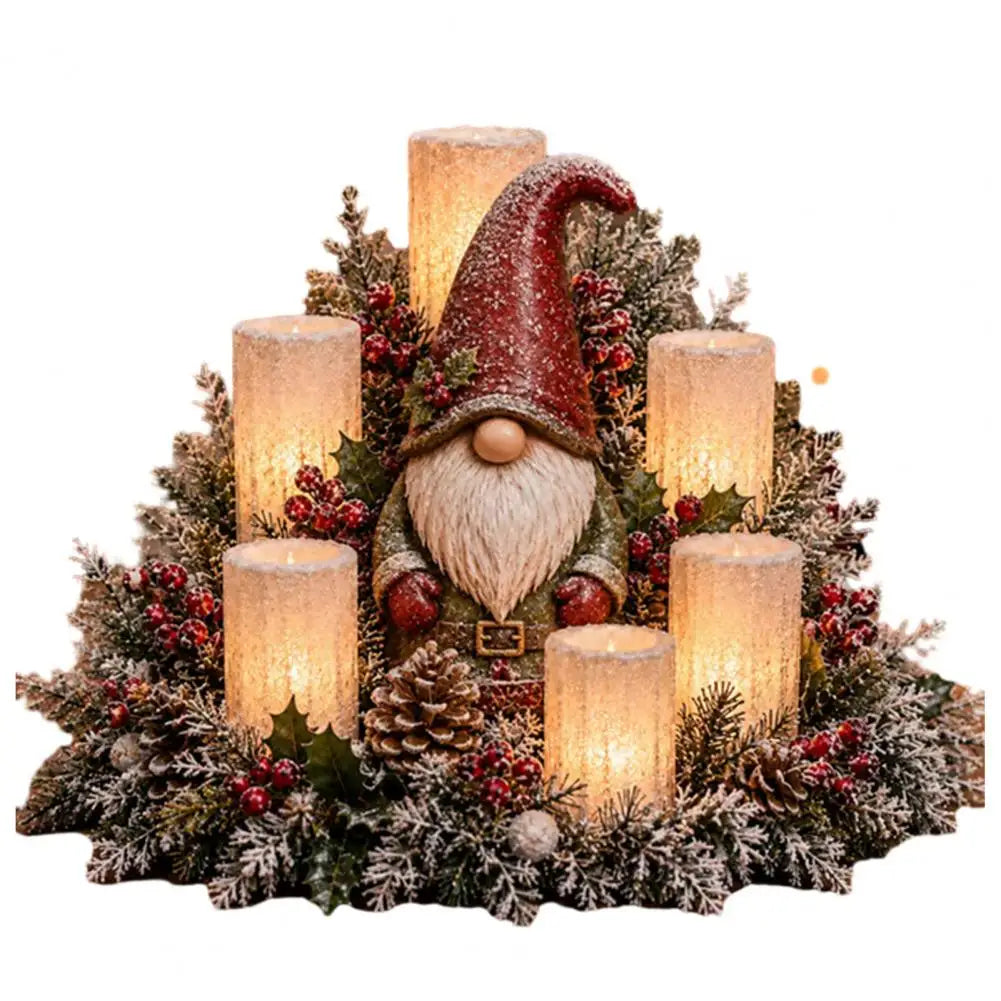 Arranjos de mesa natalinos, decoração para a casa durante as festas, enfeite central natalino, luminária com luz quente, enfeite alimentado por USB para as festas.