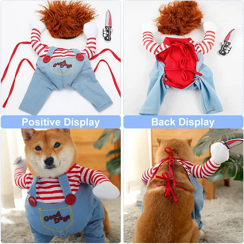 Conjuntos de fantasias ajustáveis para cães de Halloween, roupas, cosplay, fantasia para cães médios e grandes, pug, roupas novas, engraçado, 2023