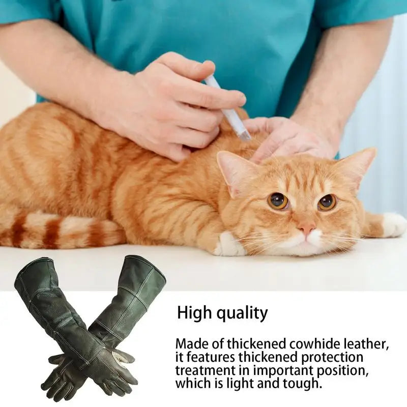 Novas luvas para animais de estimação de couro antigrasping anti mordida luvas protetoras para gato cão jardinagem luvas de trabalho animais de estimação treinamento luvas de alimentação