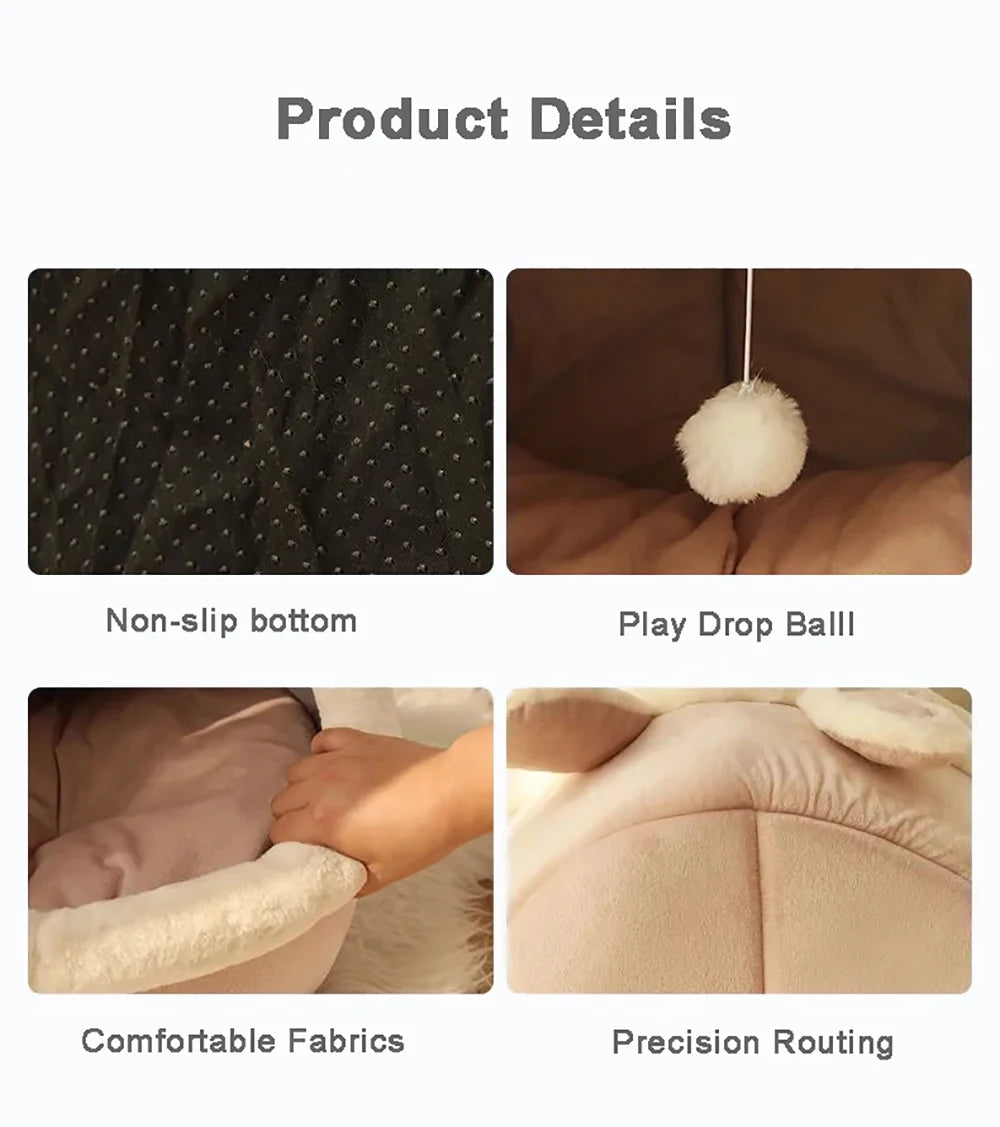 Cama para Gatos A1 Deep Sleep, Cama para Animais de Estimação com Desenho Animado, Dobrável, Removível e Lavável, Cama para Dormir para Cães Pequenos, Tapete, Bolsa, Caverna, Cama para Gatos