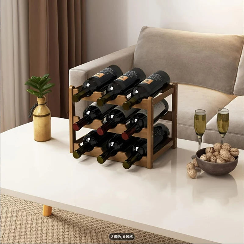 Suporte para Vinho Vermelho Decorativo para Casa, Expositor de Vinho em Grade, Suporte Criativo para Garrafas de Vinho para Mesa, Armário de Vinho Simples, Armazenamento Montável