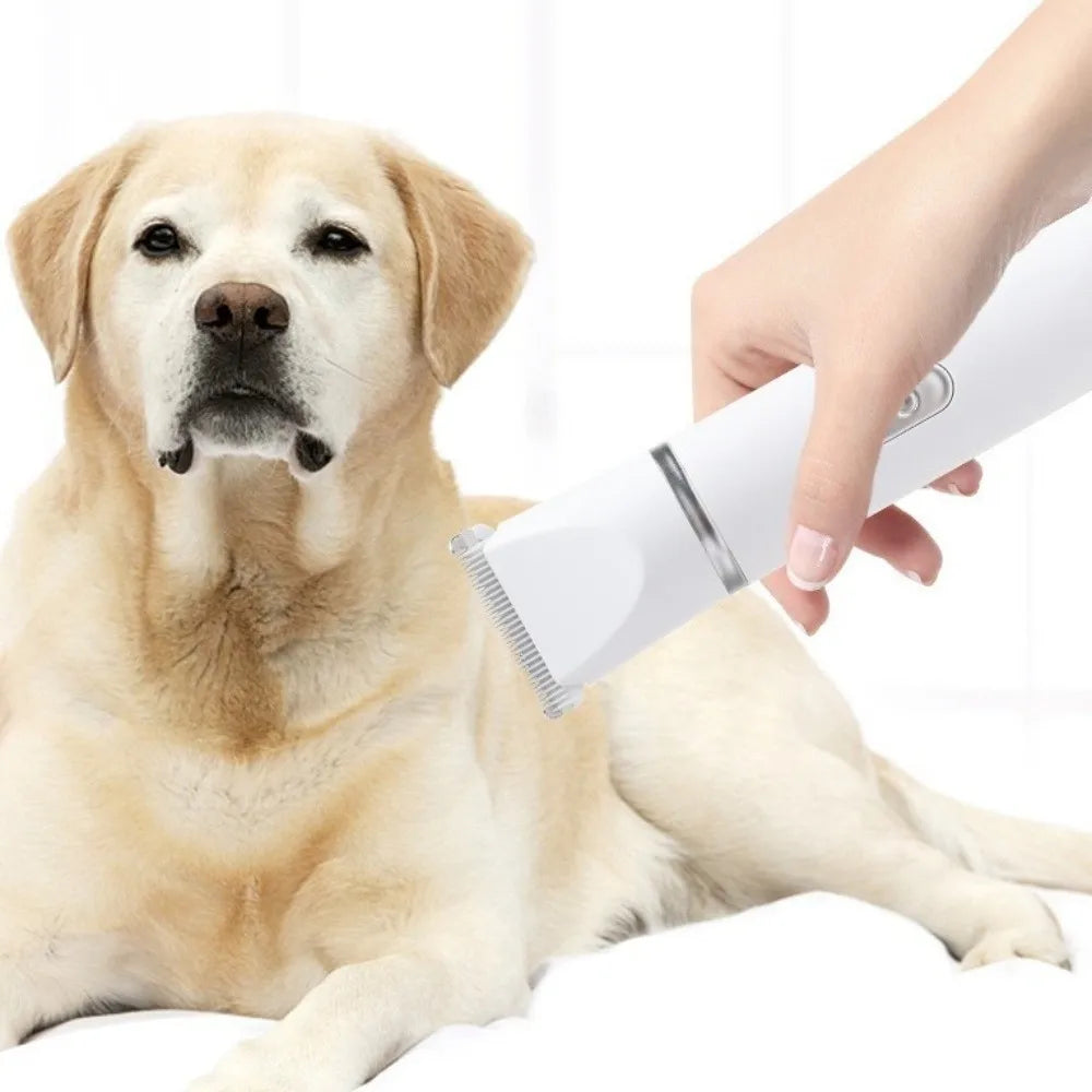Máquina de Cortar Pelos de Animais Recarregável, Baixo Ruído, Cortador Elétrico Multifuncional, Cortador de Pelos Sem Fio Recarregável por USB