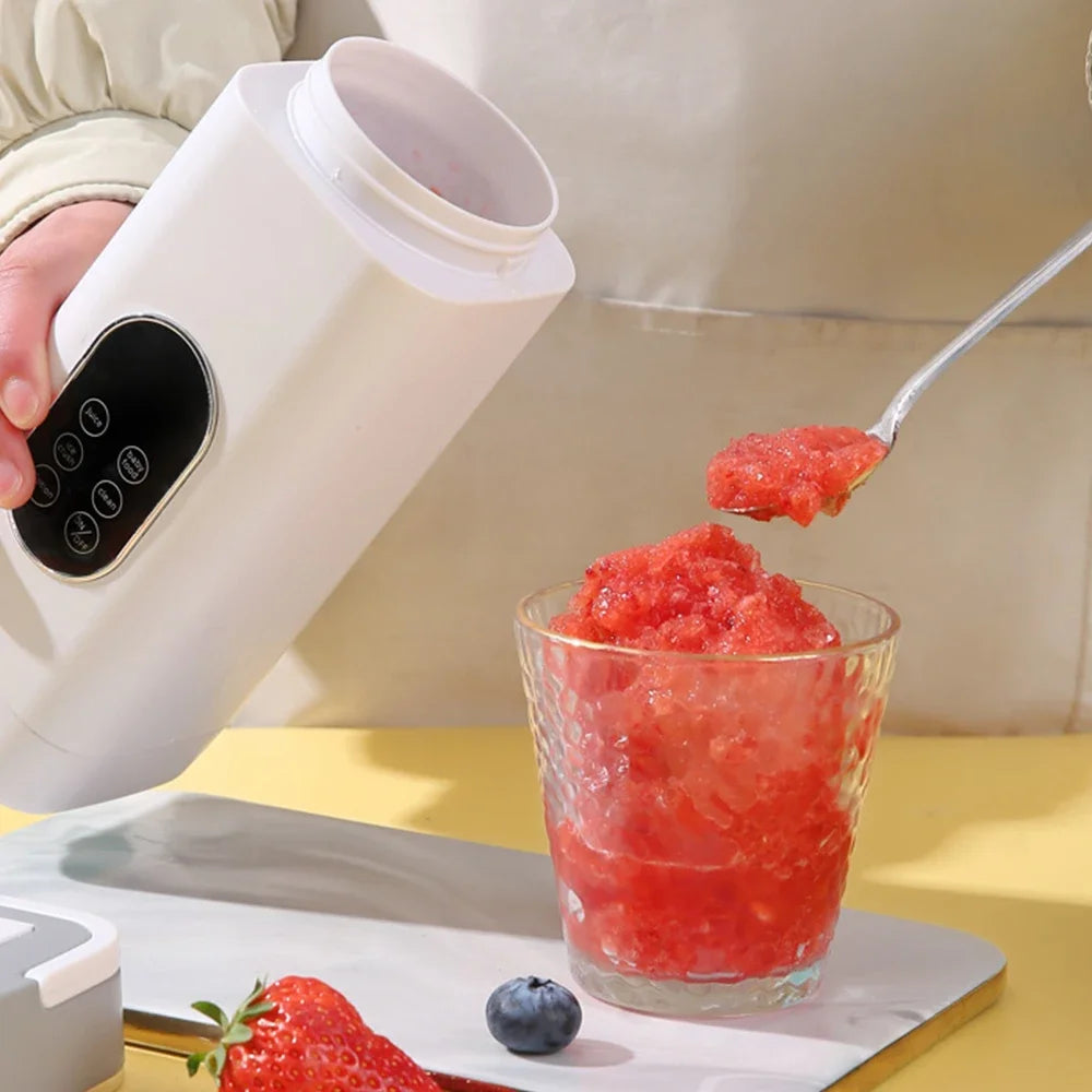 Liquidificador de Frutas Doméstico 400ML, Espremedor Elétrico Portátil, Máquina de Milkshake Multifuncional com 6 Lâminas