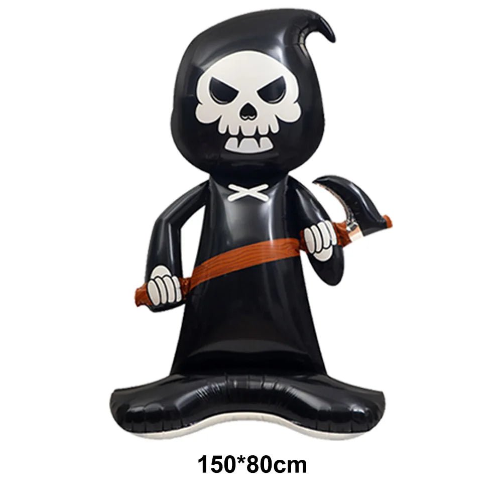 Balão Inflável de Folha de Alumínio para Decoração de Festa de Halloween: Fantasma, Abóbora, Crânio, Casa Assombrada, Lápide e Esqueleto - Kasa & Pet