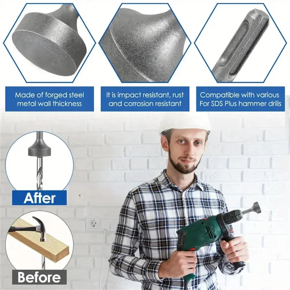 1 conjunto de driver de haste de aterramento, 85mm, aço resistente, resistente ao desgaste, ampla compatibilidade, soquete de brocas de haste de aterramento para rotar