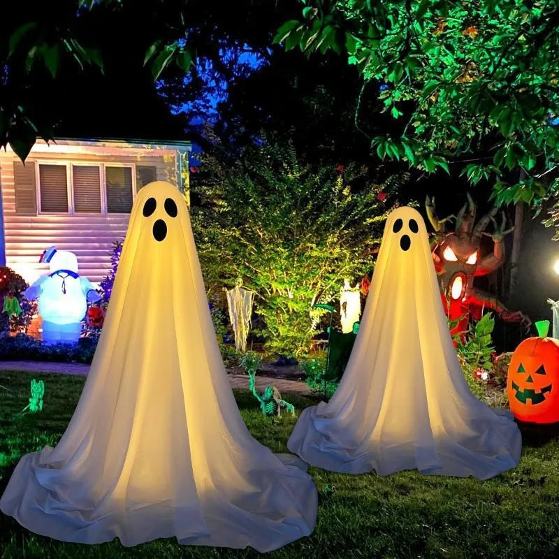 Decorações de Fantasmas para Halloween, Suprimentos para Festas de Halloween em Ambientes Internos e Externos, Adequados para Jardins, Varandas, Pátios e Gramados