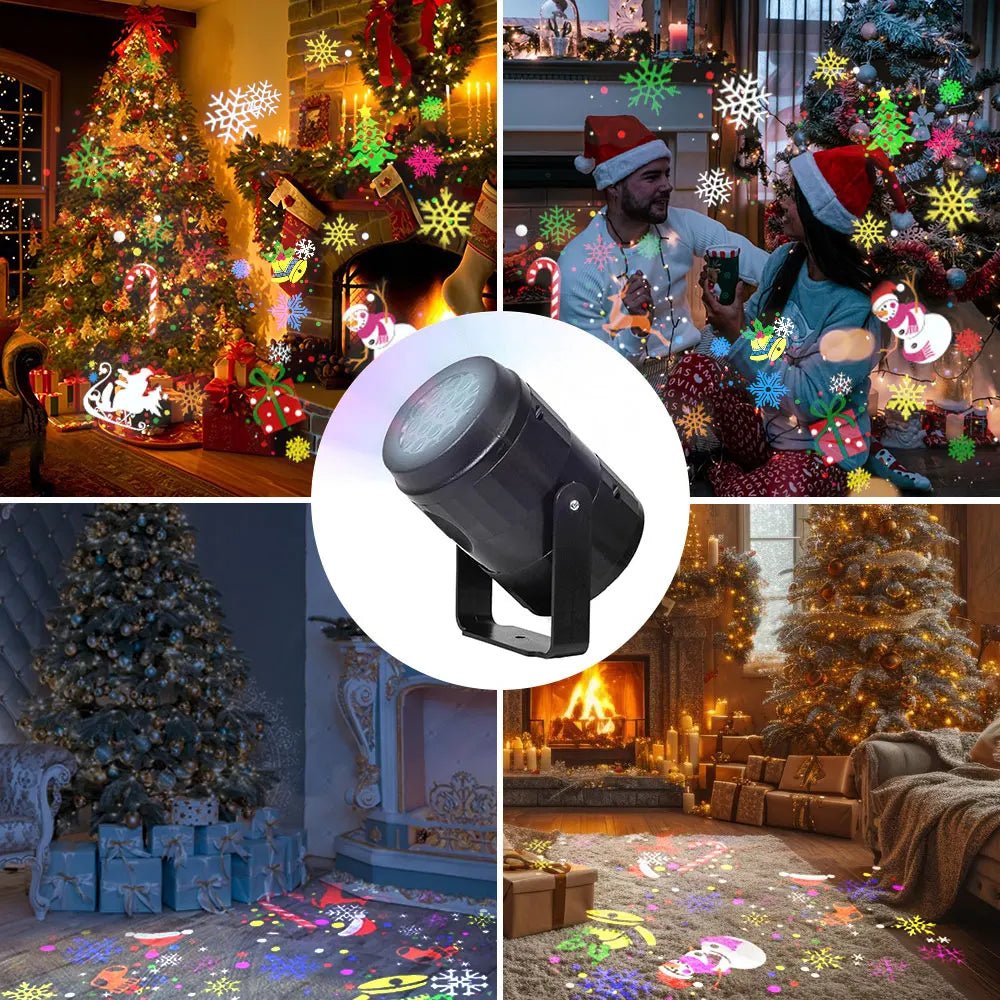 Luz do projetor de natal 16 padrão projeção lâmpada de fadas ao ar livre/interno lâmpada noturna de projeção de férias para casa decoração de festa de natal