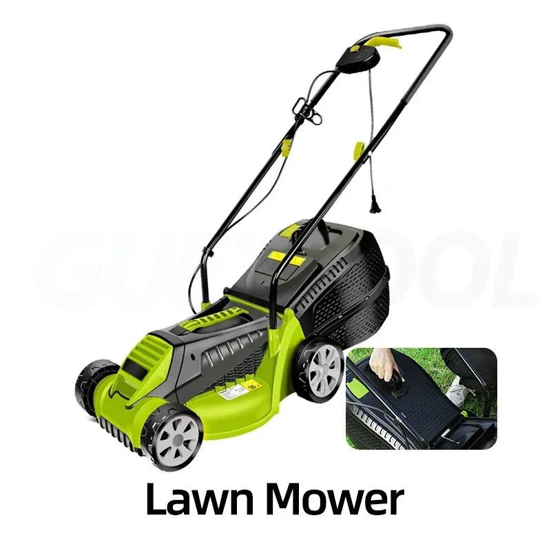Cortador de grama elétrico poderoso de 1600W, máquina de capina, máquina de capina doméstica elétrica de pressão manual, ferramenta de corte de grama para cortador de grama