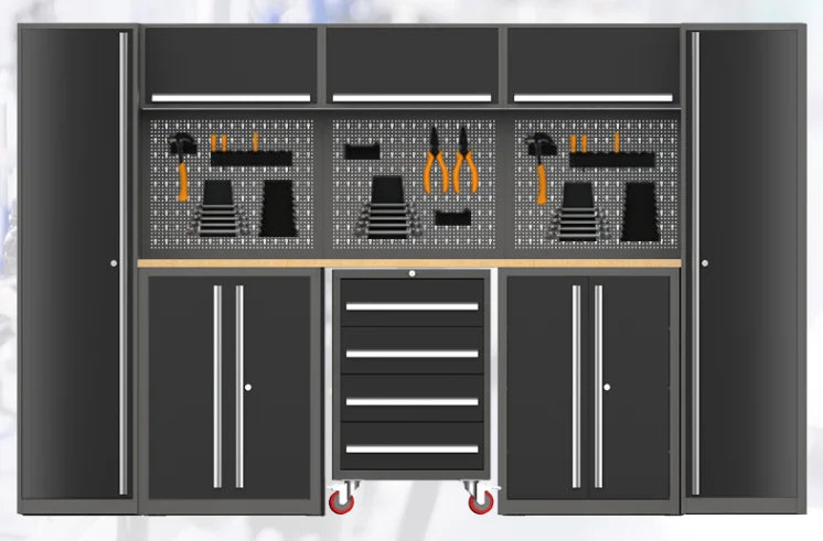 Conjuntos de ferramentas de armazenamento de ferramentas de nível industrial Garagem modular Bancada de trabalho de nível industrial resistente OEM ODM Garagem personalizável