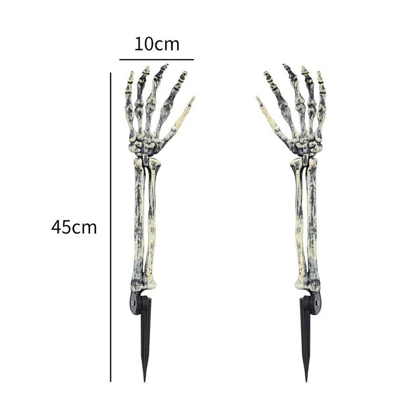 Decoração de Braços de Esqueleto para Halloween, Mãos de Esqueleto Realistas para Decoração de Jardim e Cemitério, Estacas de Esqueleto para Festa ao Ar Livre - Kasa & Pet