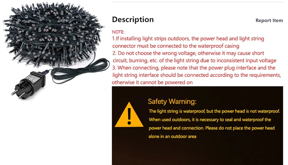 Led string guirlanda 10m-100m luzes de fadas luz de natal à prova dwaterproof água ao ar livre indoor para árvore rua festa de casamento 2024 decoração