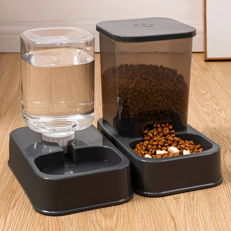 Comedouro e Bebedouro Automático para Gatos e Cães - Conjunto de Tigela para Ração e Bebedouro, Controle Inteligente de Porções para Gatos e Cães, Sem Bateria