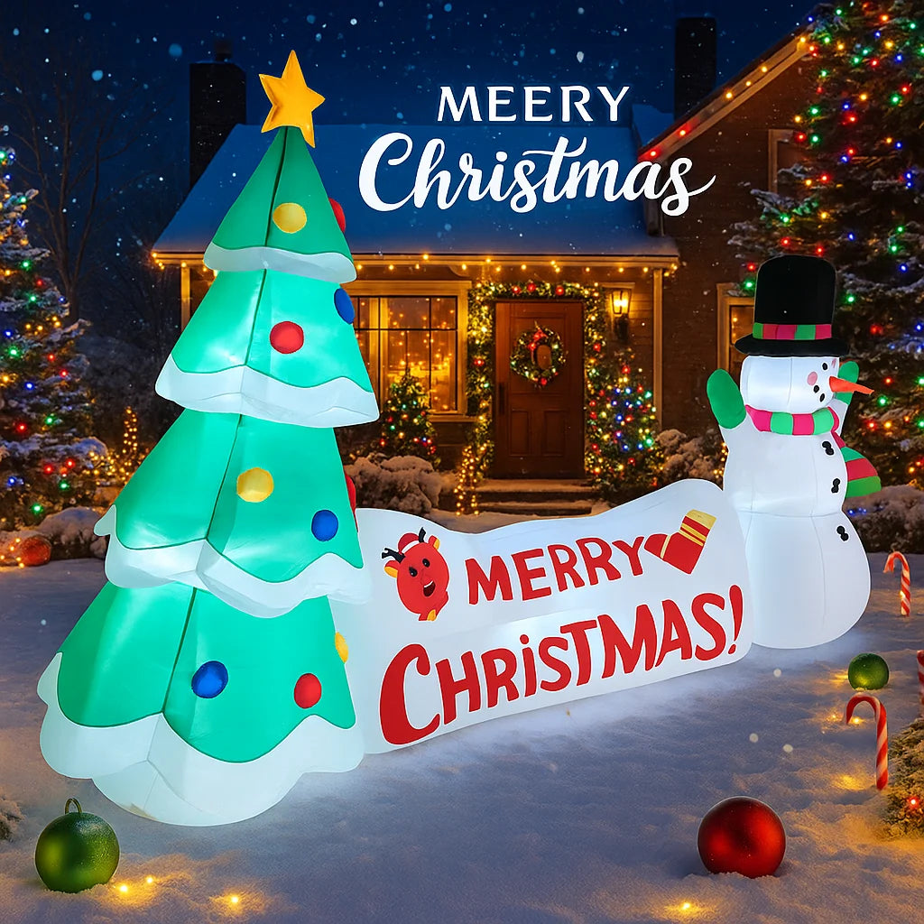 3m/10ft boneco de neve árvore de natal decorações de natal casa brinquedos infláveis com luzes led quintal festa de natal diy decoração suprimentos