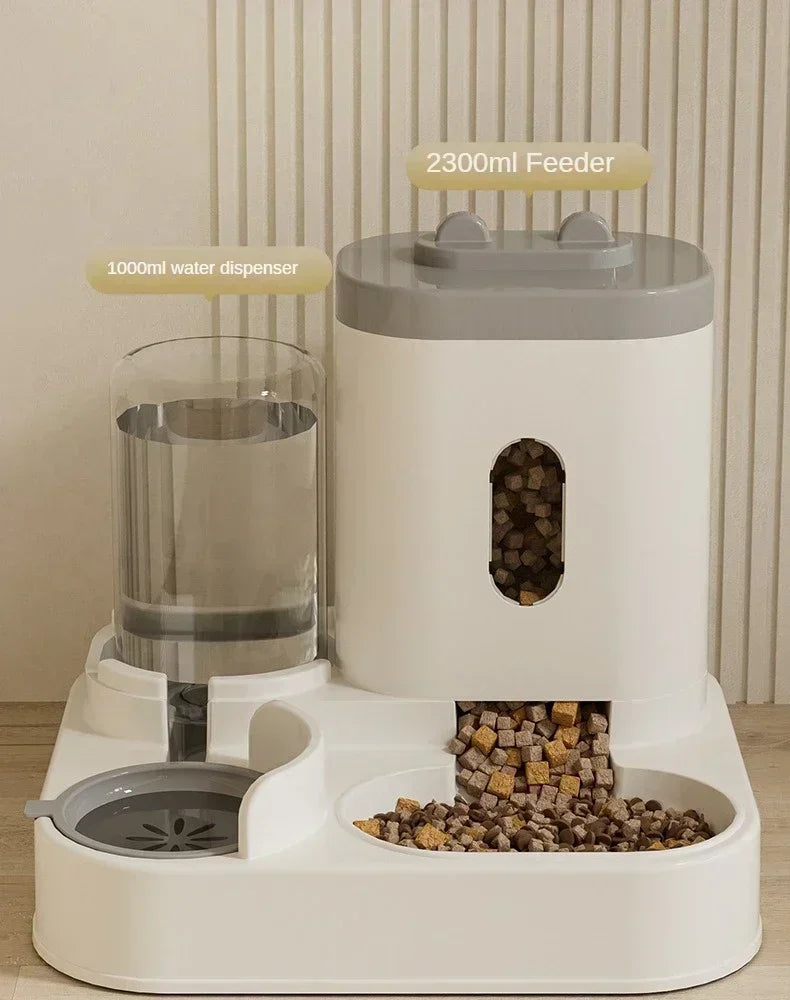 Comedouro Automático para Gatos e Cães com Fonte de Água, Tigela Elevada de Grande Capacidade para Animais de Estimação, Acessórios para Bebedouro de Gatos