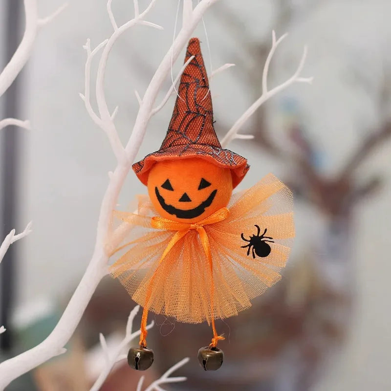 Enfeites Assustadores de Halloween: Bonecos de Pelúcia de Abóbora, Bruxa e Fantasma para Pendurar – Decoração Festiva e Presente de Feriado 2026