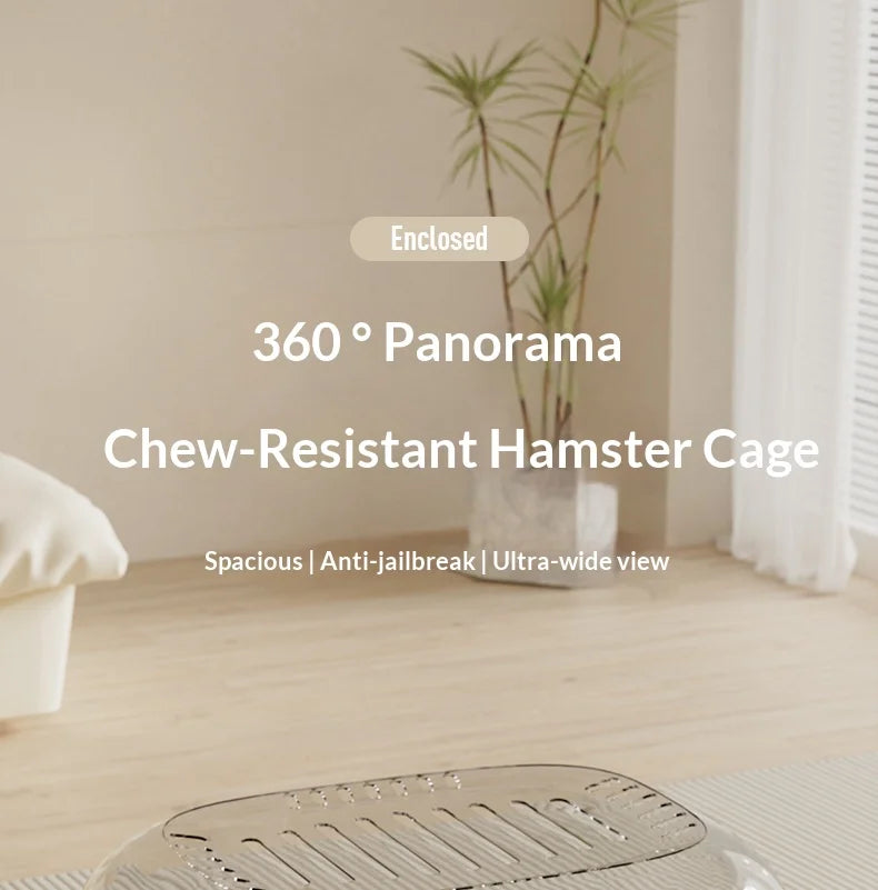 Gaiola de Luxo para Hamster Dourado de Grande Capacidade, Habitat Villa com Plataforma Grande de 2 Camadas, Ninho para Esconderijo, Suprimentos para Pequenos Animais de Estimação