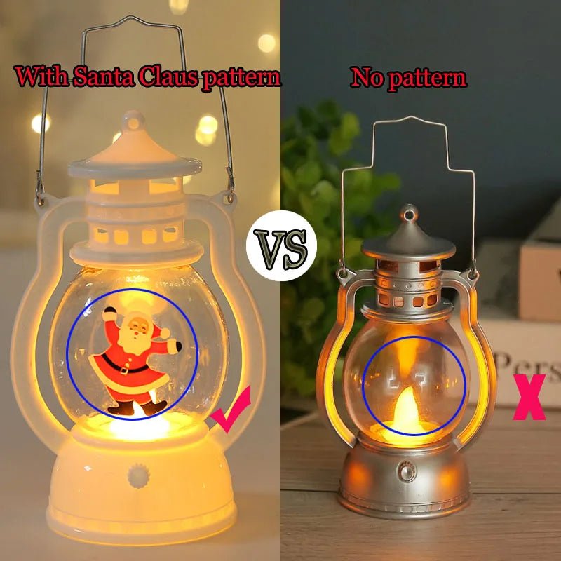 Portátil led natal papai noel boneco de neve lanternas decoração interior luzes alimentado por bateria para casa natal ano novo navidad ornamentos
