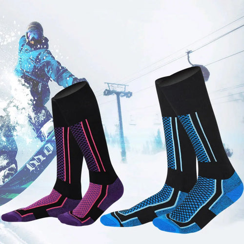 1 Pair Winter Warm Thickened Ski Stockings Hiking Socks for Women, Men, and Children Anti-Cold Skiing Outdoor High Sports Socks