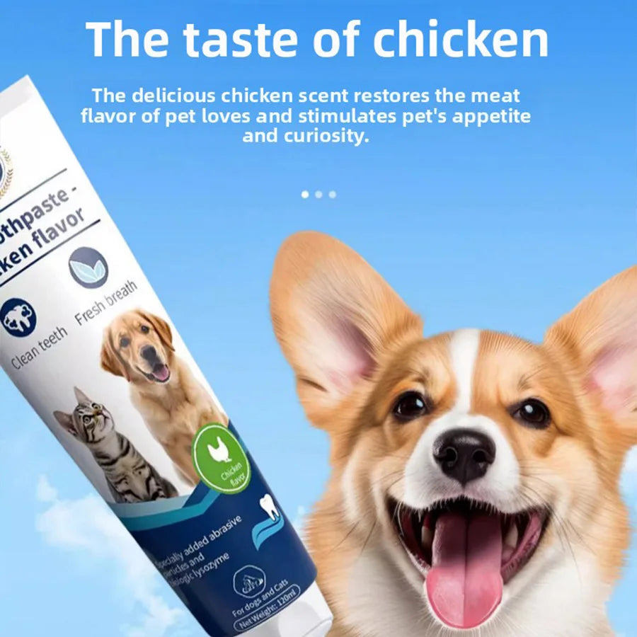 PetClear 120g de pasta de dente para animais de estimação com sabor de leite - remover tártaro, dentes limpos, refrescar a respiração, reduzir a placa para animais de estimação